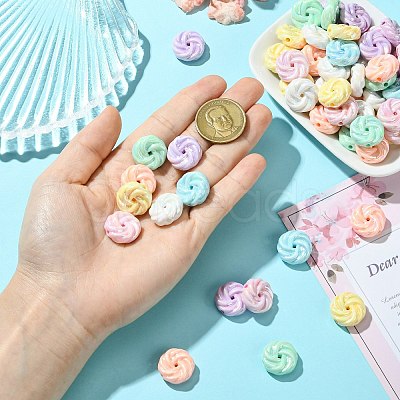 160Pcs 8 Colors Opaque Acrylic Beads PACR-CJ0001-44-1
