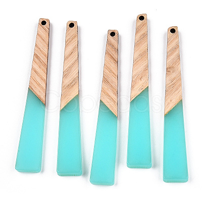 Translucent Resin & Walnut Wood Big Pendants X-RESI-TAC0017-46-B01-1