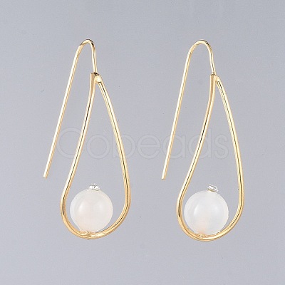 Natural Gemstone Dangle Earrings EJEW-JE03595-1