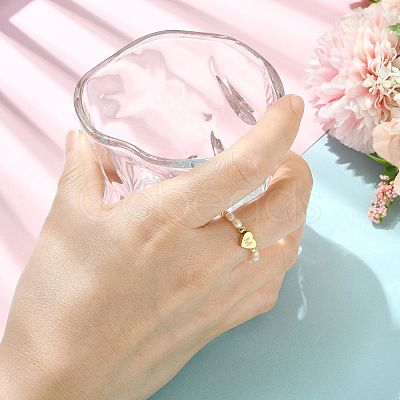 Natural Freshwater Pearl & 304 Stainless Steel Bead Finger Rings RJEW-FS00001-13-1