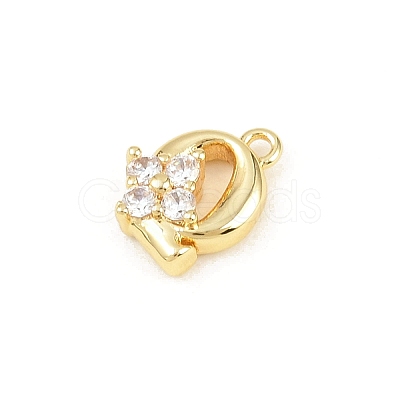 Brass Micro Pave Clear Cubic Zirconia Charms KK-Z151-18G-Q-1