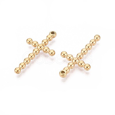 304 Stainless Steel Religion Cross Pendants STAS-T067-34G-1
