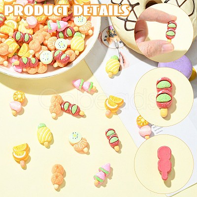 70Pcs 7 Styles Fruit Opaque Resin Cabochons CRES-CJ0001-84-1