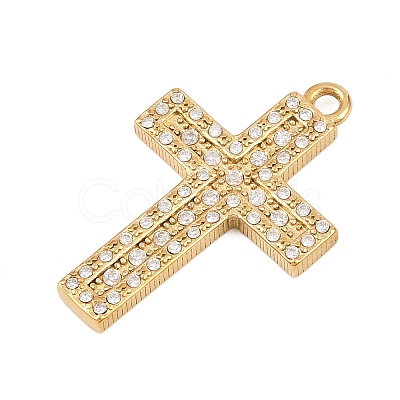 304 Stainless Steel Rhinestone Pendants STAS-P430-01D-G01-1