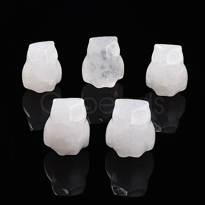 Natural Quartz Crystal Owl Display Decorations G-N345-04A-1