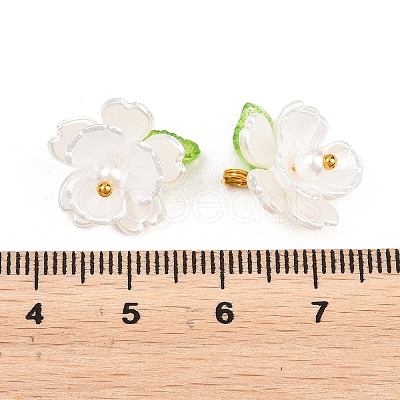 30Pcs Acrylic with Plastic Pearl Charms PALLOY-JF04066-1