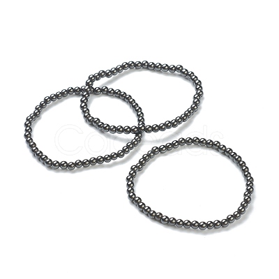 Synthetic Non-magnetic Hematite Beaded Stretch Bracelets BJEW-A117-A-22-1
