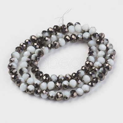Electroplate Opaque Glass Beads Strands EGLA-A034-P6mm-P09-1