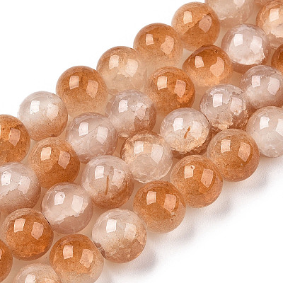 Crackle Baking Paint Imitation Jade Glass Beads Strands DGLA-T003-10mm-08-1