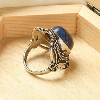 Natural Lapis Lazuli Adjustable Rings RJEW-I108-02AS-11-1