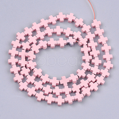 Spray Painted Non-magnetic Synthetic Hematite Beads Strands G-T116-18A-05-1