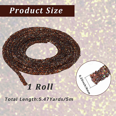 4.5~5Yard Glass Glitter Sequin Rope OCOR-CY0001-70A-1