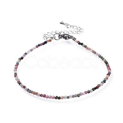 Natural Multicolor Tourmaline Bead Bracelets X-BJEW-JB04555-06-1