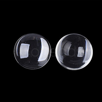 Transparent Glass Cabochons GGLA-R026-18mm-B-1