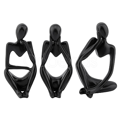 3Pcs 3 Styles Resin Abstract Thinker Display Decorations AJEW-WH0270-623A-1