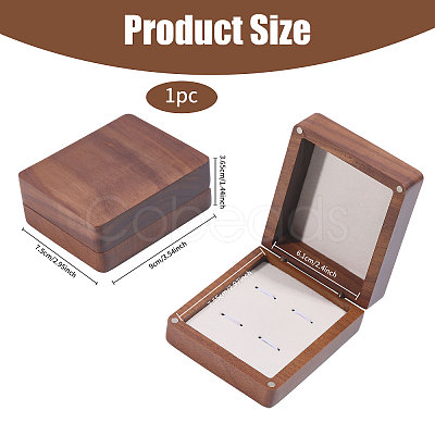 Wood Cuff-link Gift Storage Magnetic Boxes CON-WH0089-265B-1