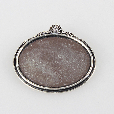 Vintage Alloy Brooch Cabochon Bezel Settings PALLOY-N0085-08AS-1