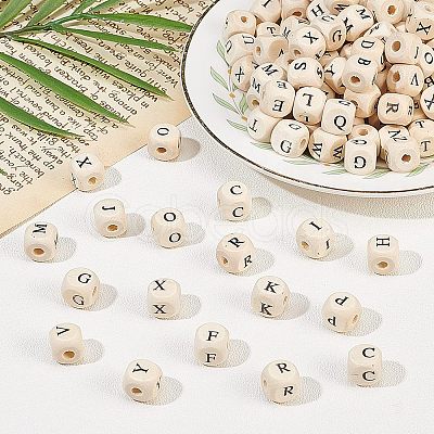 Natural Wooden European Beads WOOD-OC0001-42A-1
