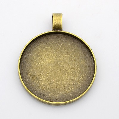 Alloy Pendant Cabochon Settings PALLOY-S602-AB-LF-1