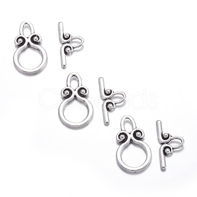 Ring Tibetan Style Alloy Toggle Clasps A1011Y-1