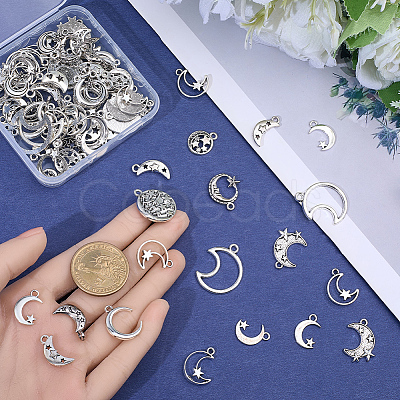 100Pcs 20 Styles Tibetan Style Alloy Pendants FIND-BM0001-17-1
