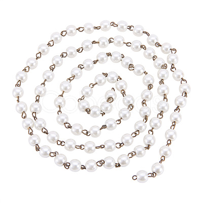 Handmade Glass Pearl Beads Chains AJEW-PH00489-02-1