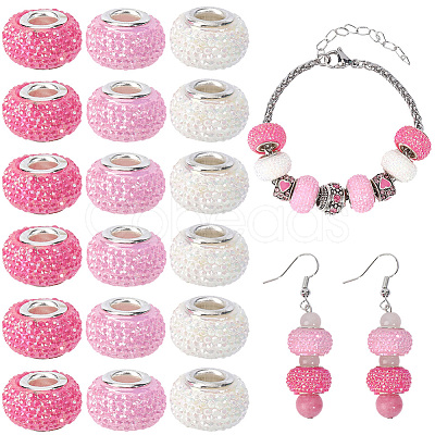 100cs Large Hole Resin European Beads RESI-PA0001-22B-1
