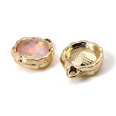 UV Plating Alloy Glass Pendants FIND-K032-44G-1