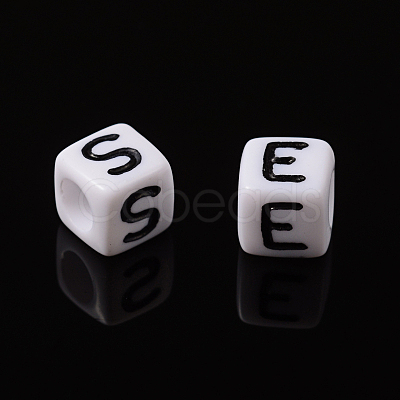 Letter Acrylic European Large Hole Beads OPDL-R050-10mm-1