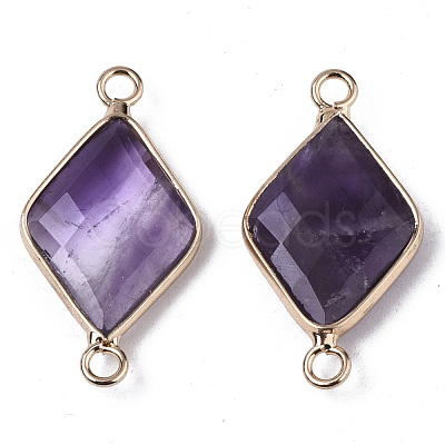 Natural Amethyst Links Connectors G-S359-107I-1