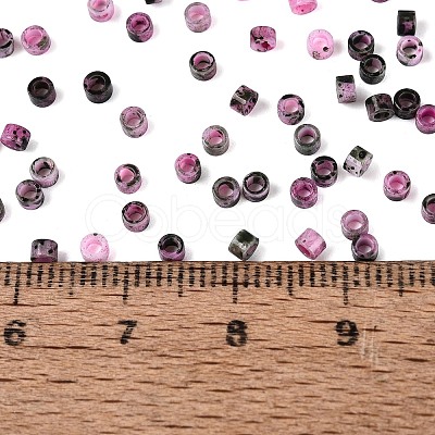Opaque Picasso Cylinder Glass Beads SEED-Q039-06A-09-1