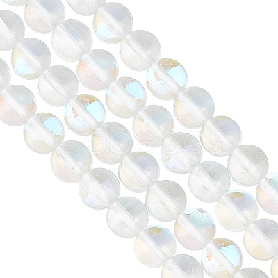 GOMAKERER 2 Strands Synthetic Moonstone Beads Strands G-GO0001-25B-1