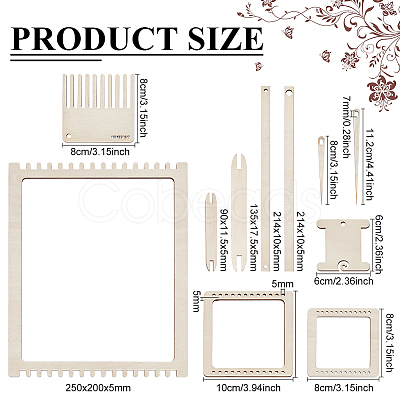 Wood Knitting Loom Kit TOOL-WH0155-76A-1