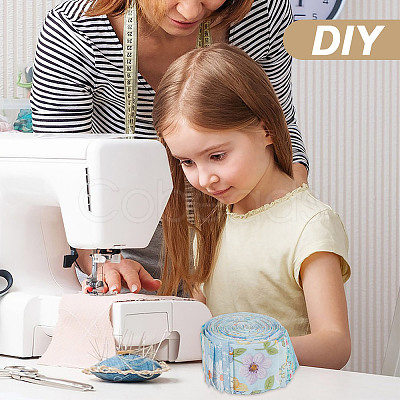 Flower Pattern Cotton Fabrics DIY-WH0588-11B-1