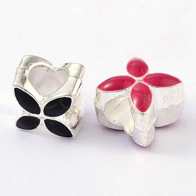 Alloy Enamel European Beads MPDL-R006-M-1