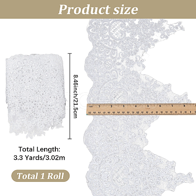3.3Yards Polyester Lace Triming Ribbons SRIB-GF0001-57A-1