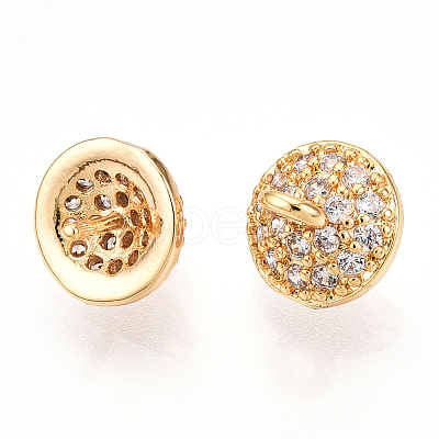 Brass Micro Pave Clear Cubic Zirconia Peg Bails KK-N254-173G-1