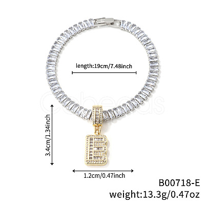Fashionable Brass Micro Pave Clear Cubic Zirconia Charm Bracelets AF9298-5-1