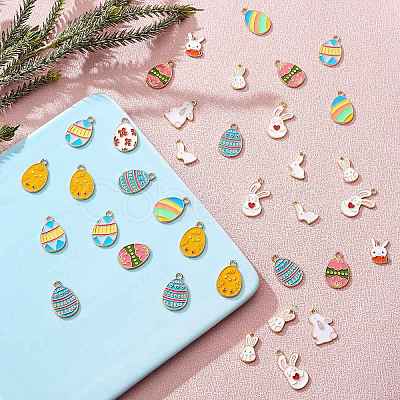 60Pcs 12 Style Alloy Enamel Pendants ENAM-SZ0003-14-1