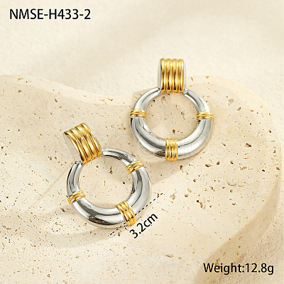 304 Stainless Steel Stud Earrings for Women WG4D4B8-07-1