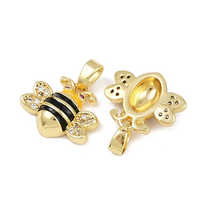 Brass Micro Pave Cubic Zirconia Pendants KK-F908-01G-C03-1