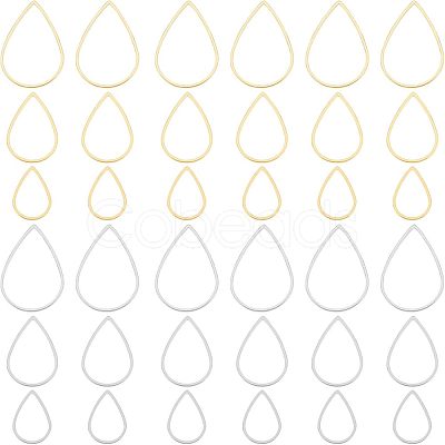 36Pcs 6 Style 304 Stainless Steel Linking Rings STAS-UN0033-66-1