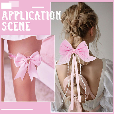 64Pcs 5 Styles Polyester Bowknot Ornament Accessories DIY-SP0004-75-1
