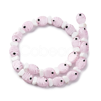 Handmade Lampwork Beads Strands LAMP-G154-07N-1