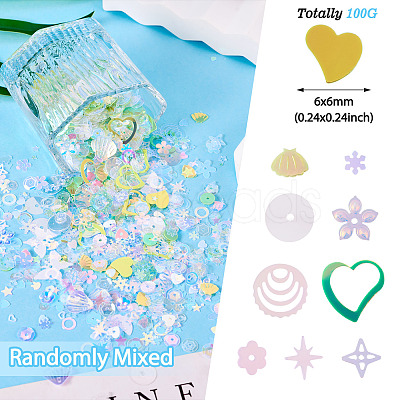100G Plastic Sequins Beads PVC-TA0001-04E-1