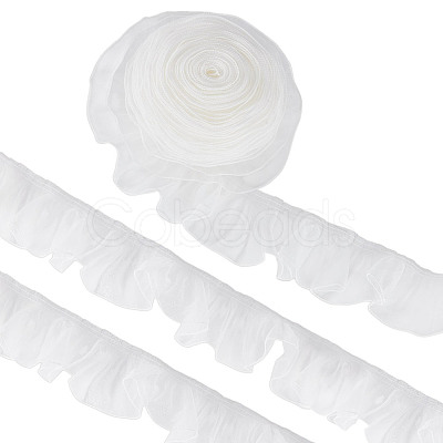 1Pc 10 Yards Organza Pleated Lace Trim OCOR-NB0002-12-1
