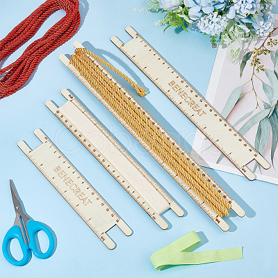 Wood Braided Cord Measure Rulers TOOL-WH0155-74D-1