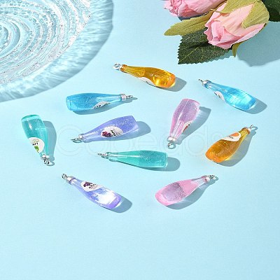 10Pcs 5 Styles Opaque Resin Pendants RESI-FS0001-91-1