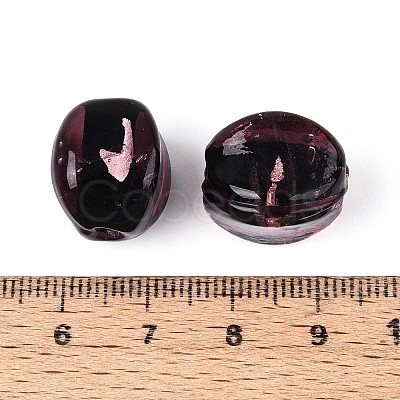 Handmade Silver Foil Lampwork Beads FOIL-T024-12A-1
