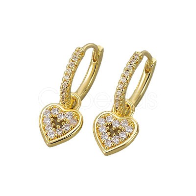 Brass Micro Pave Cubic Zirconia Hoop Dangle Earrings WG0E58F-01-1